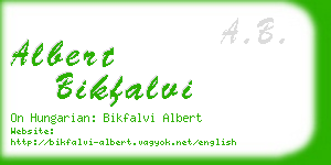 albert bikfalvi business card